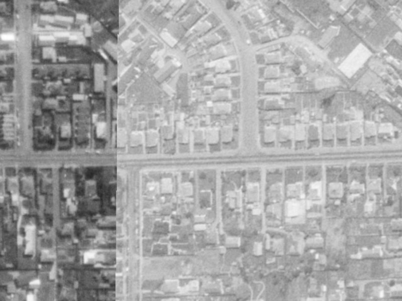 105 Tennyson Street from the air, 1975-1979