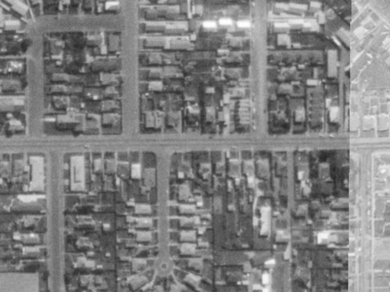 68 Tennyson Street from the air, 1975-1979