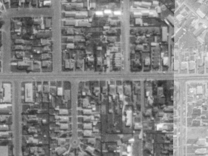 72 Tennyson Street from the air, 1975-1979