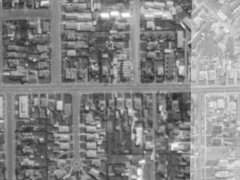 74-76 Tennyson Street from the air, 1975-1979