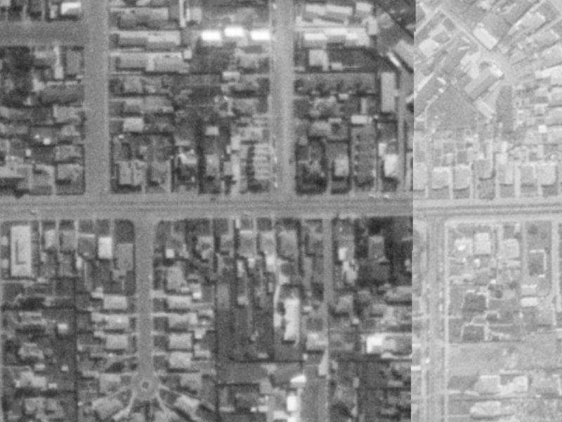 78 Tennyson Street from the air, 1975-1979