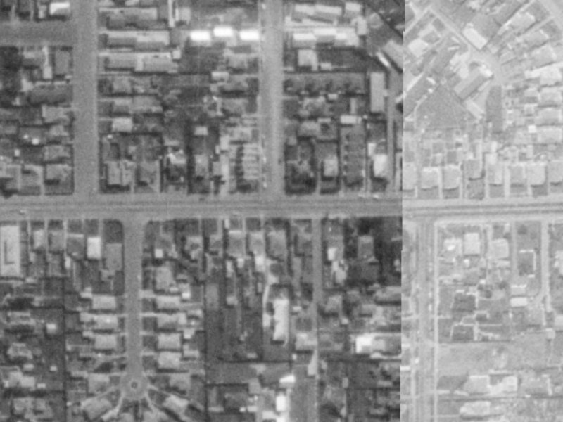 80A Tennyson Street from the air, 1975-1979