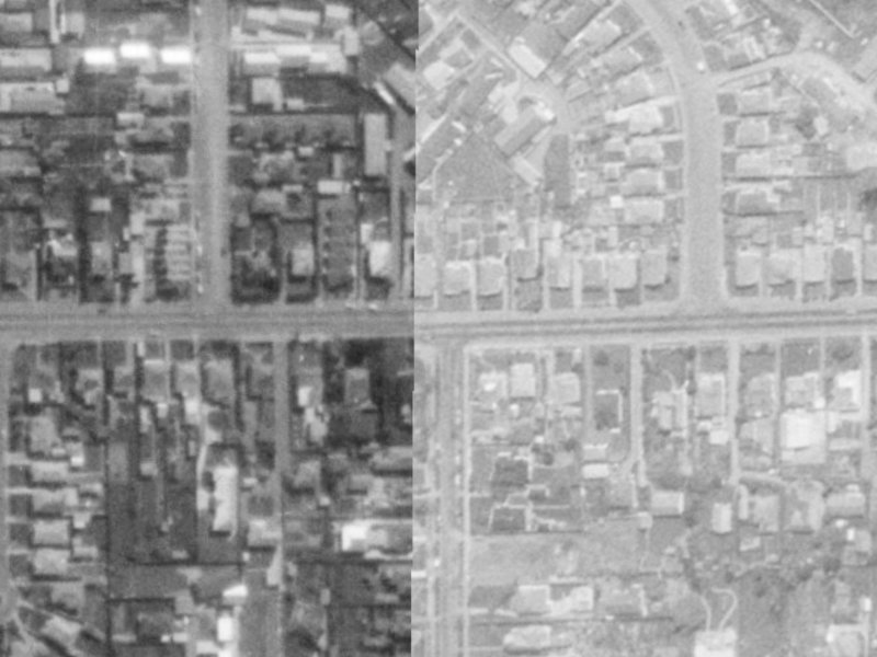 98-100 Tennyson Street from the air, 1975-1979