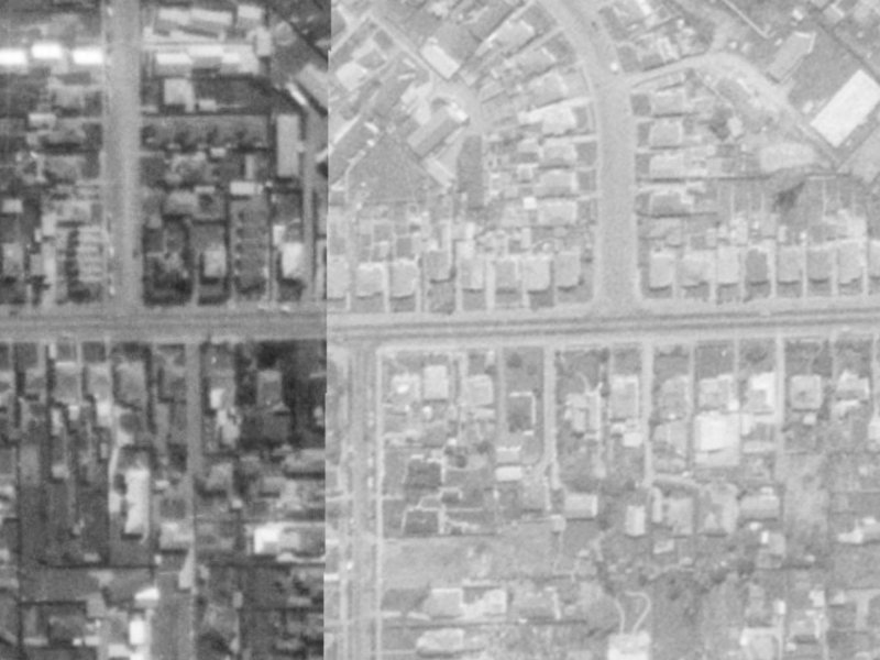 106 Tennyson Street from the air, 1975-1979