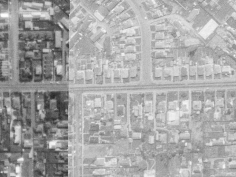 108 Tennyson Street from the air, 1975-1979