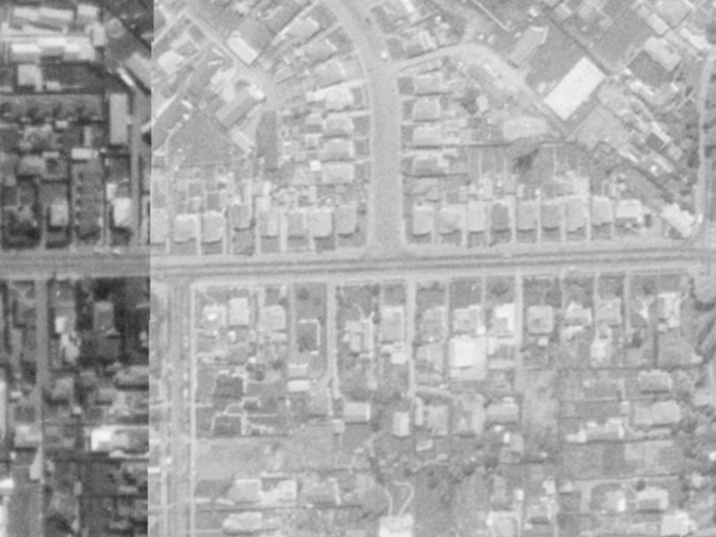 118 Tennyson Street from the air, 1975-1979