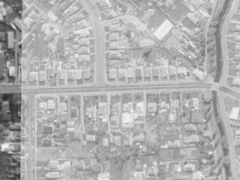 124B Tennyson Street from the air, 1975-1979