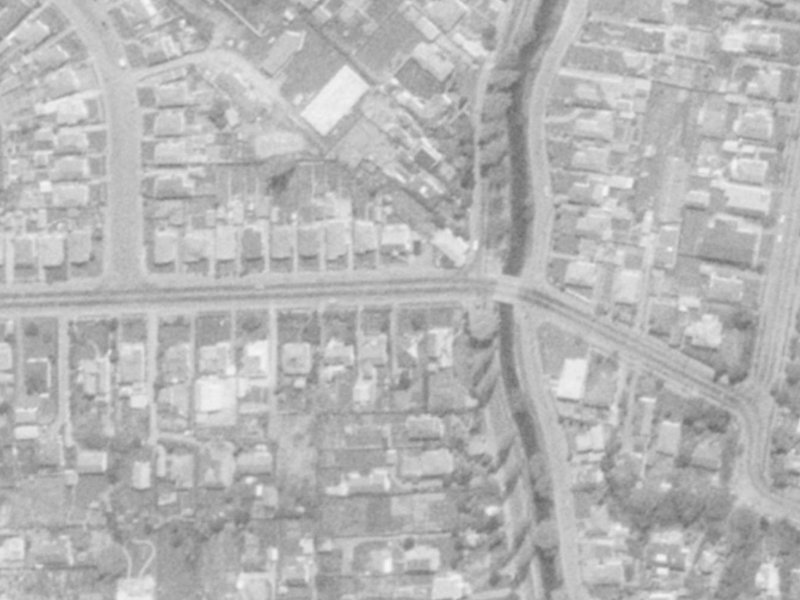 146 Tennyson Street from the air, 1975-1979