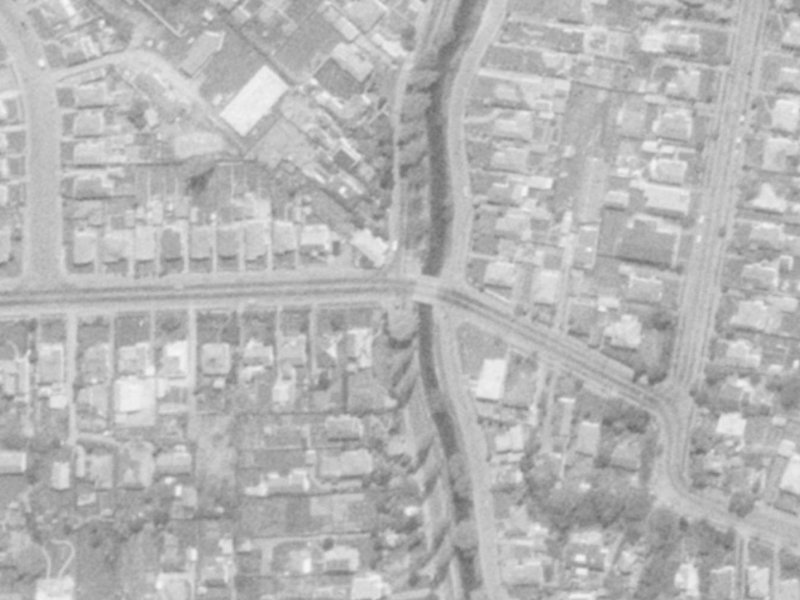 251–267 Eastern Terrace from the air, 1975-1979