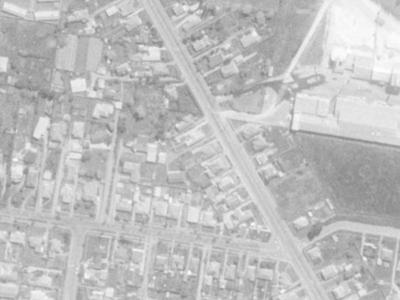 Opawa Road from the air, 1975-1979