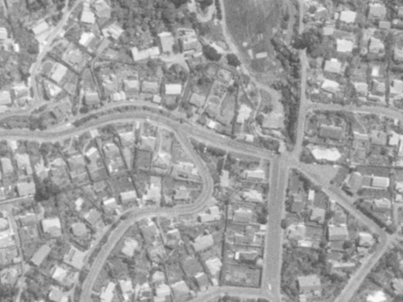 50 St Andrews Hill Road from the air, 1975-1979