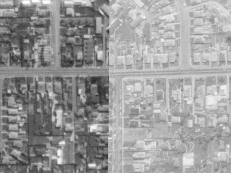 83 Norwood Street from the air, 1975-1979