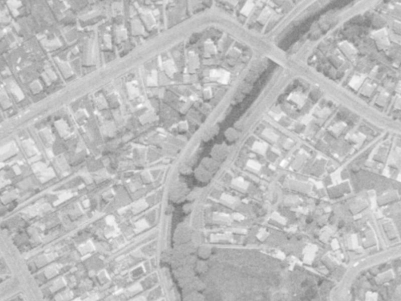 256 Riverlaw Terrace from the air, 1975-1979