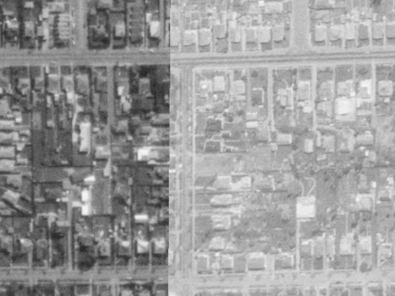 68A Norwood Street from the air, 1975-1979