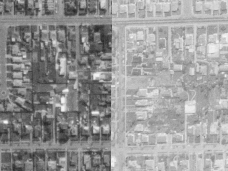 71 Norwood Street from the air, 1975-1979