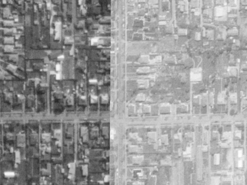 97 Fisher Avenue from the air, 1975-1979