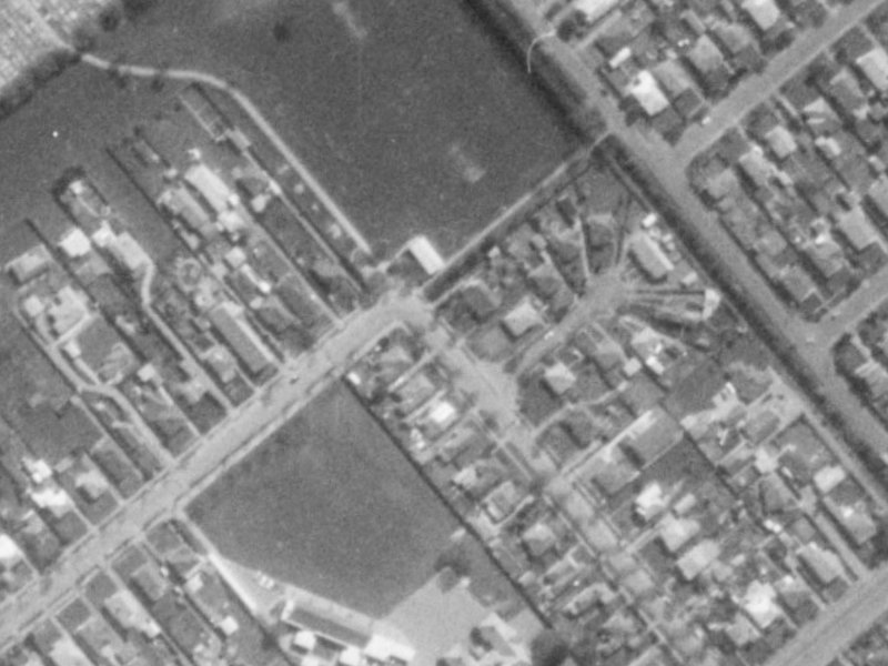 61-69 Studholme Street from the air, 1975-1979