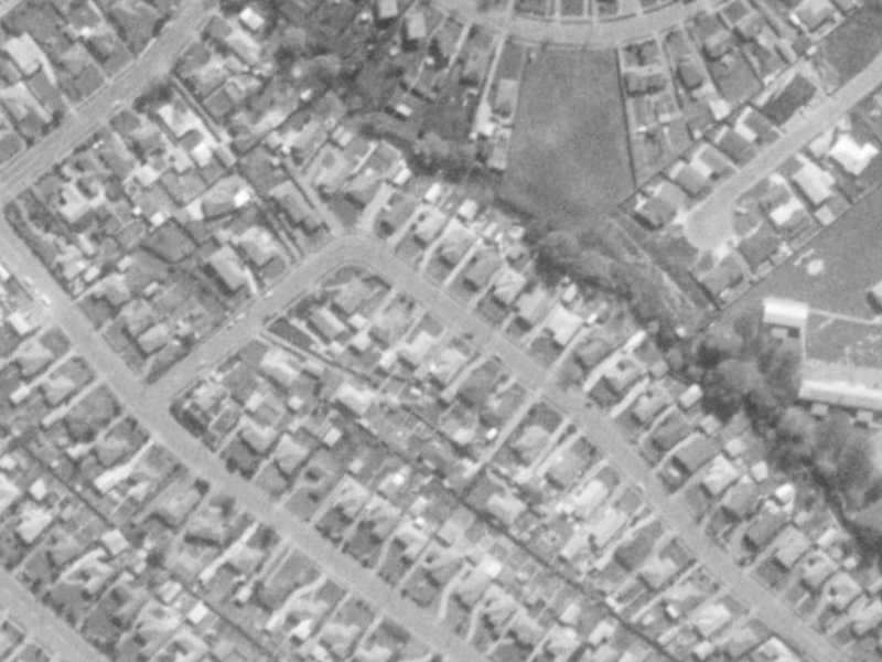 61 Greenpark Street from the air, 1975-1979