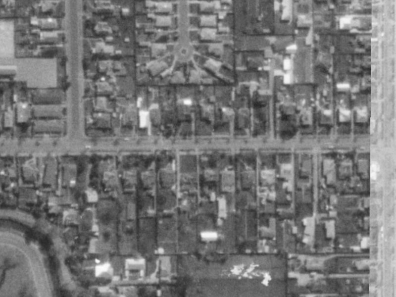 104 Fisher Avenue from the air, 1975-1979