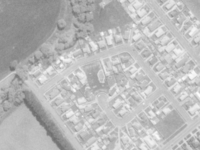 12 Cardinal Drive from the air, 1975-1979