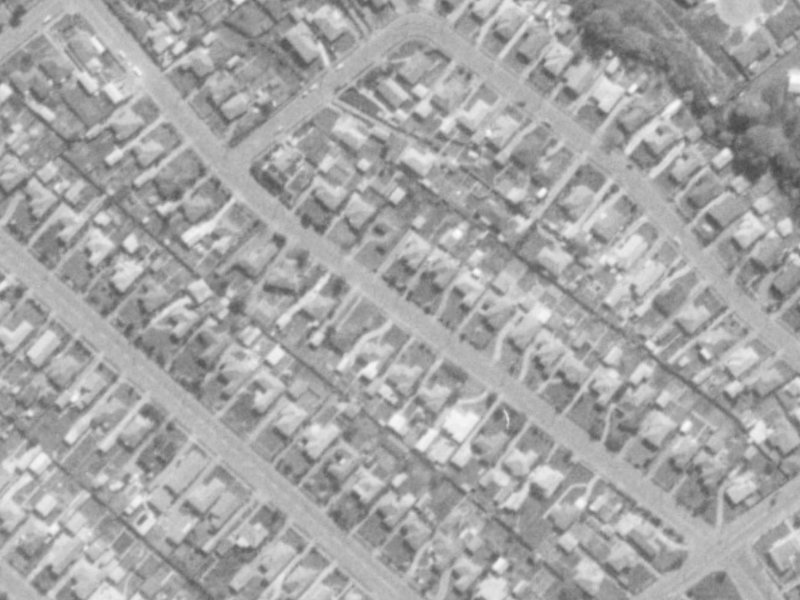 54 McBeath Avenue from the air, 1975-1979