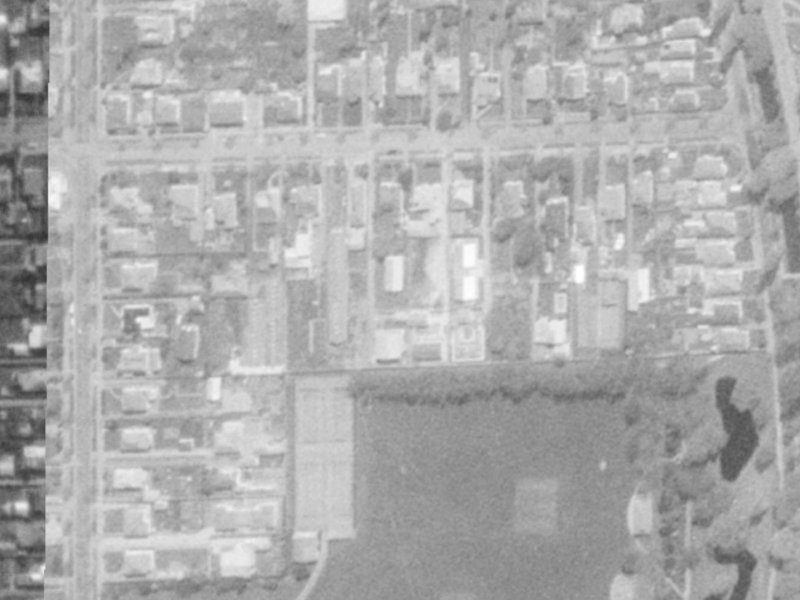 132 Fisher Avenue from the air, 1975-1979