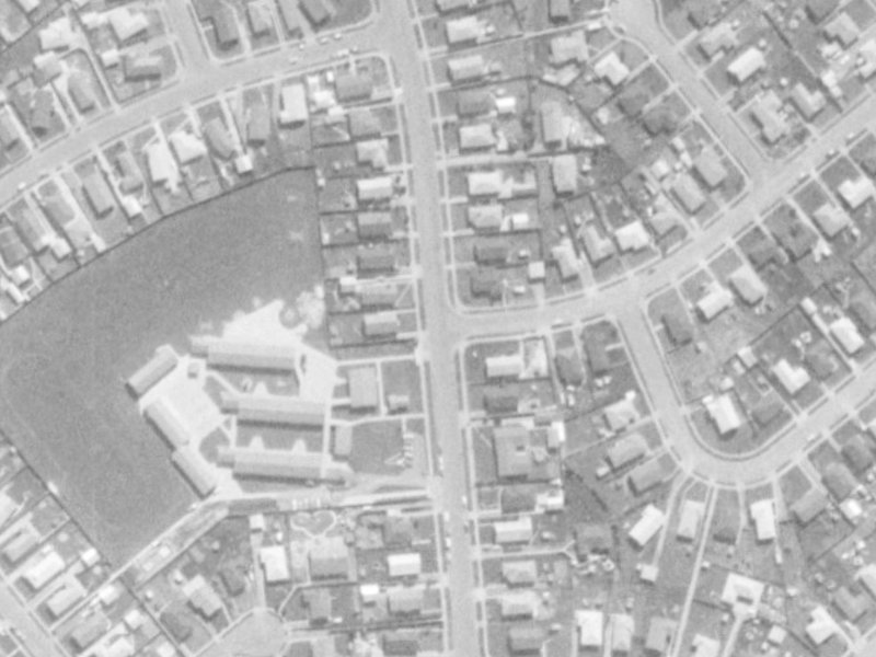 46 Rowley Avenue from the air, 1975-1979
