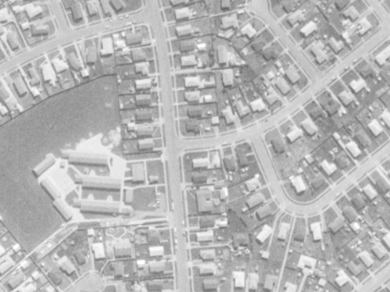 53 Rowley Avenue from the air, 1975-1979