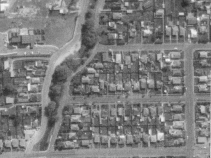 128 Birdwood Avenue from the air, 1975-1979