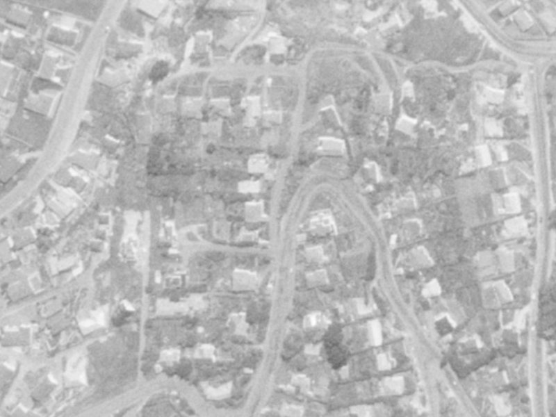 10 Huntsbury Avenue from the air, 1975-1979