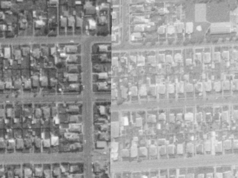 49 Martin Avenue from the air, 1975-1979