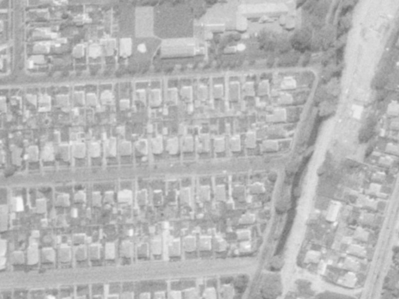 73 Martin Avenue from the air, 1975-1979