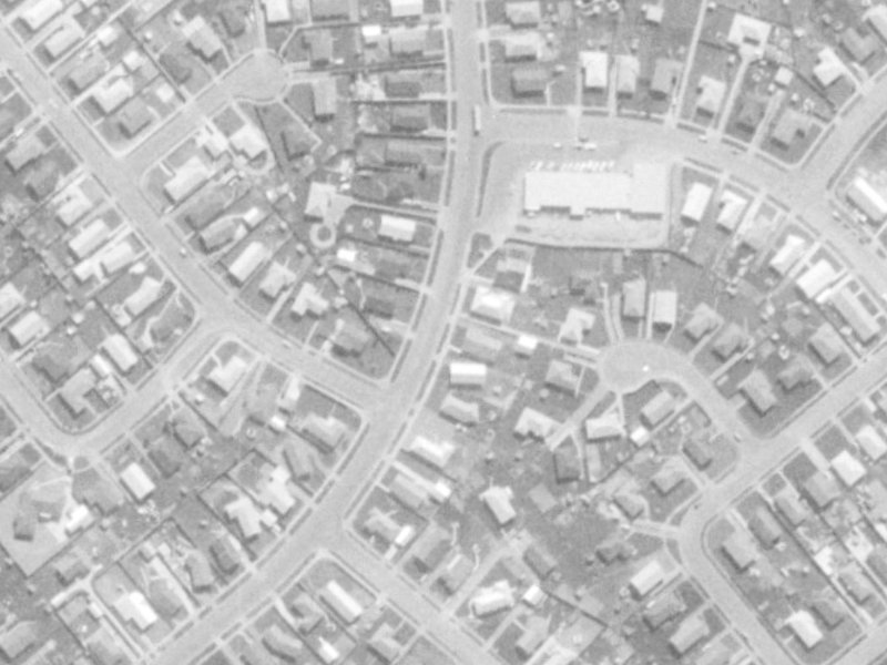 81 Rowley Avenue from the air, 1975-1979
