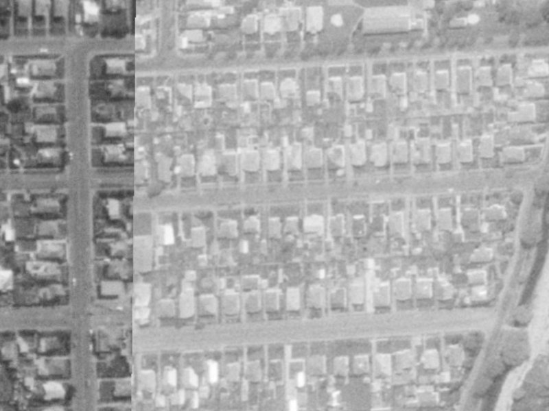 68 Martin Avenue from the air, 1975-1979
