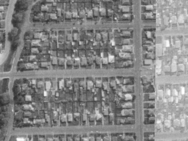 51 Malcolm Avenue from the air, 1975-1979