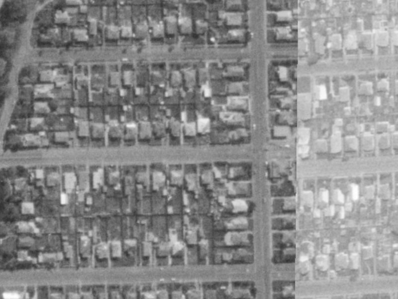 64 Malcolm Avenue from the air, 1975-1979
