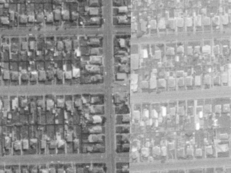Malcolm Avenue from the air, 1975-1979