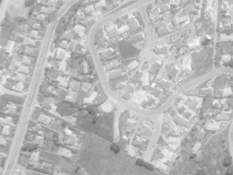 49 Parklands Drive from the air, 1975-1979