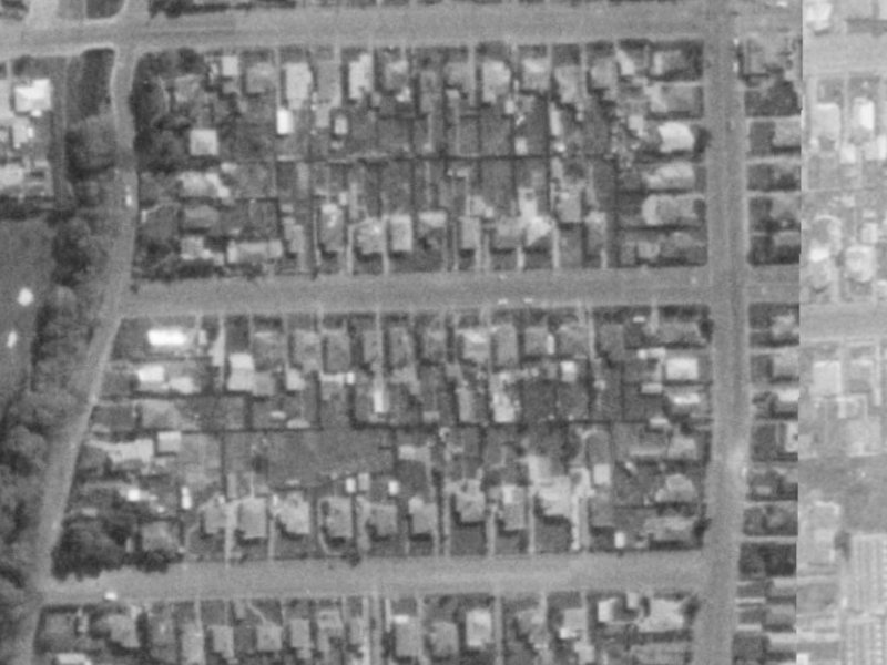 28A Corson Avenue from the air, 1975-1979