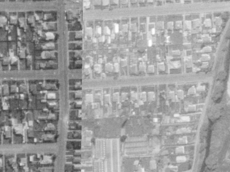 66 Corson Avenue from the air, 1975-1979