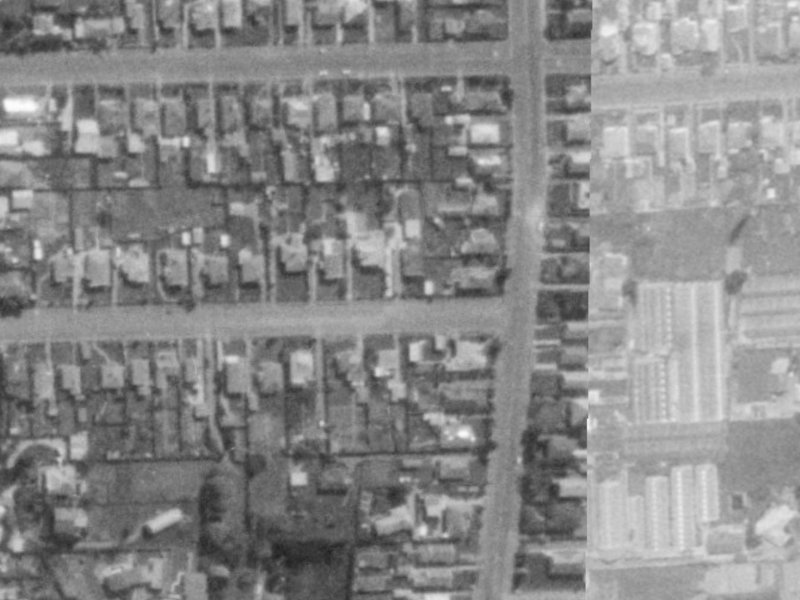 49A Riverview Street from the air, 1975-1979