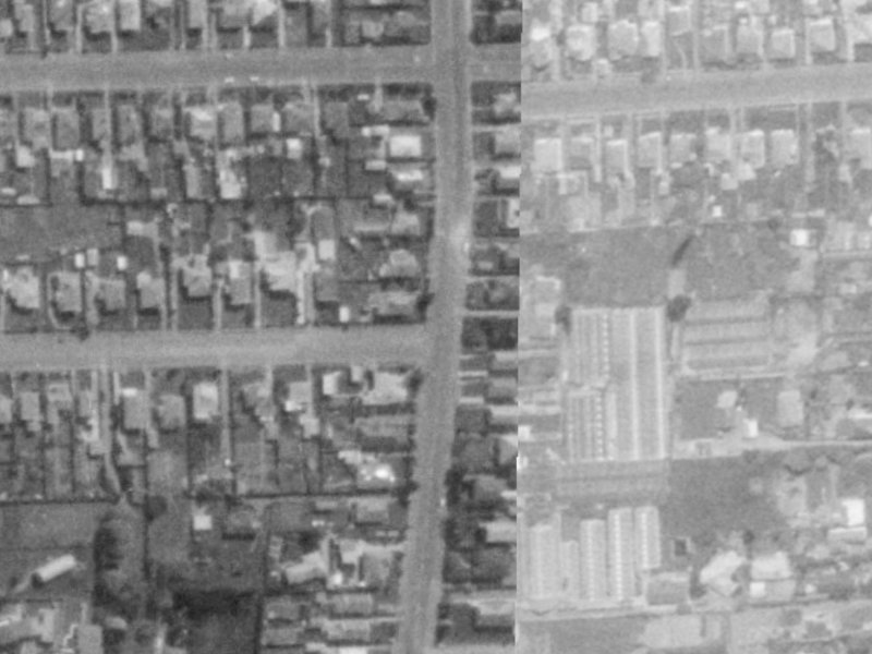 63 Birdwood Avenue from the air, 1975-1979