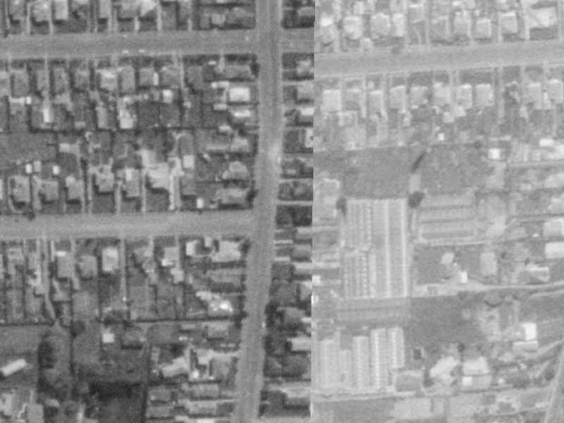 68 Birdwood Avenue from the air, 1975-1979
