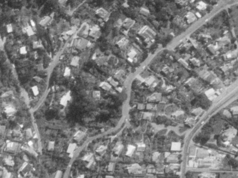 14 Macmillan Avenue from the air, 1975-1979