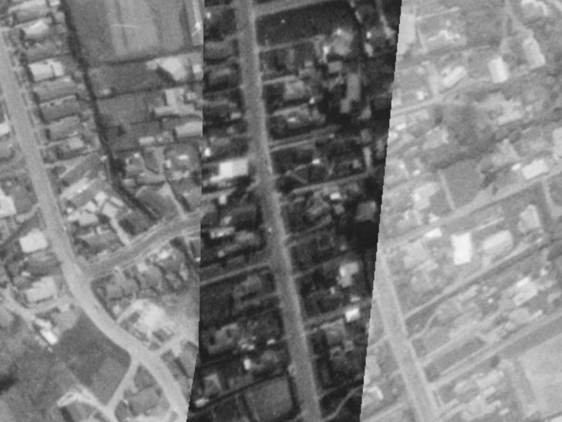1–11 Wedgewood Avenue from the air, 1975-1979