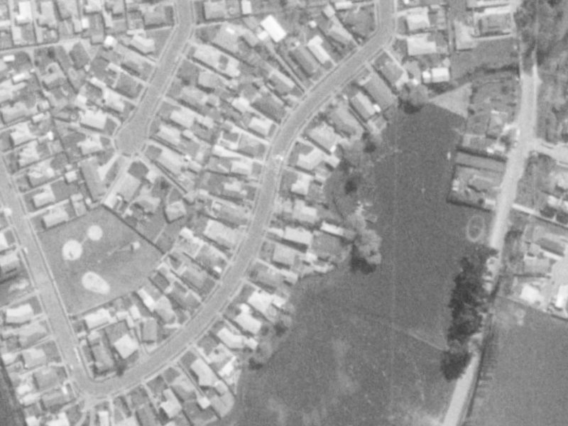 Waiau Street from the air, 1975-1979