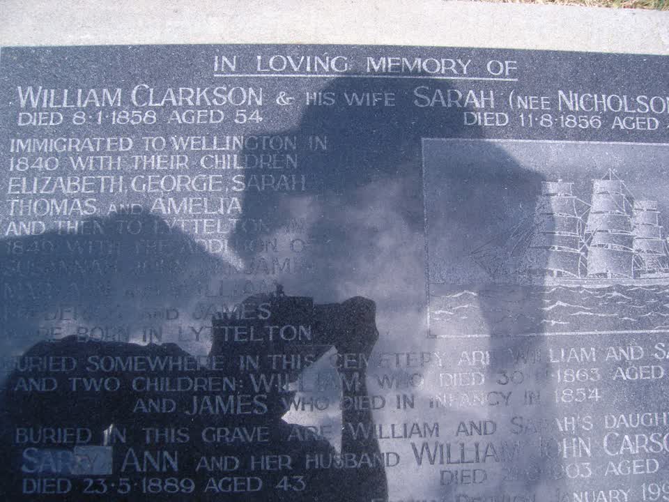 the register’s photograph of the plaque at Lyttelton Anglican Cemetery