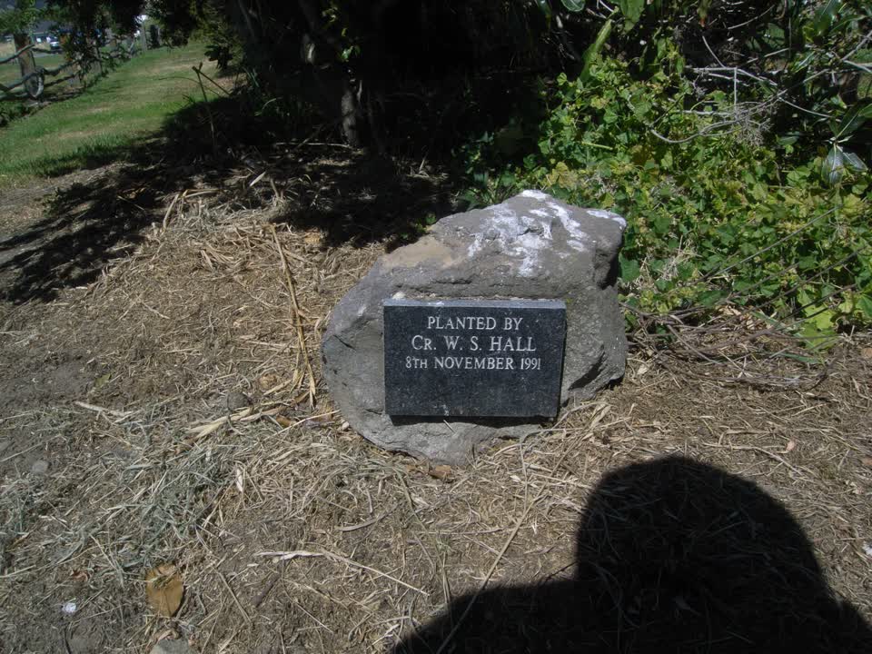 the register’s photograph of the plaque at Heritage Park Little River