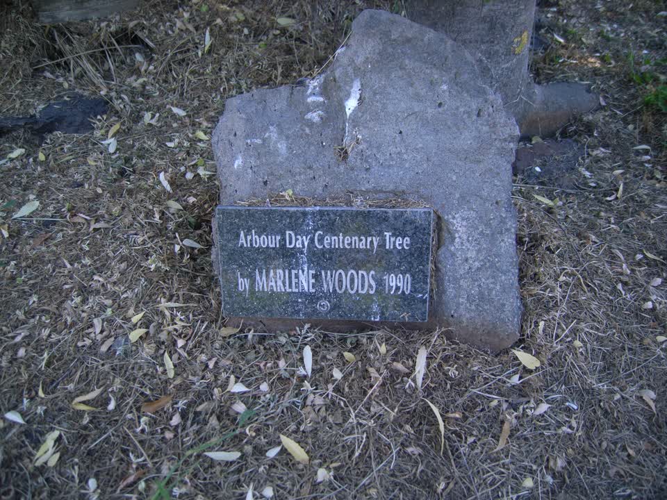 the register’s photograph of the plaque at Heritage Park Little River