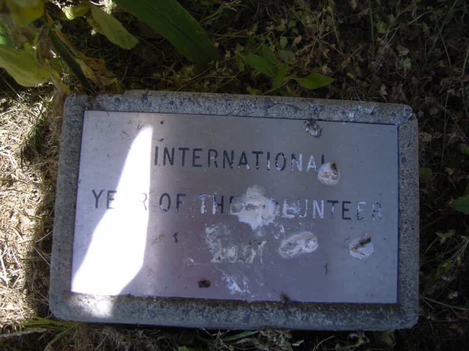 the register’s photograph of the plaque at Heritage Park Little River